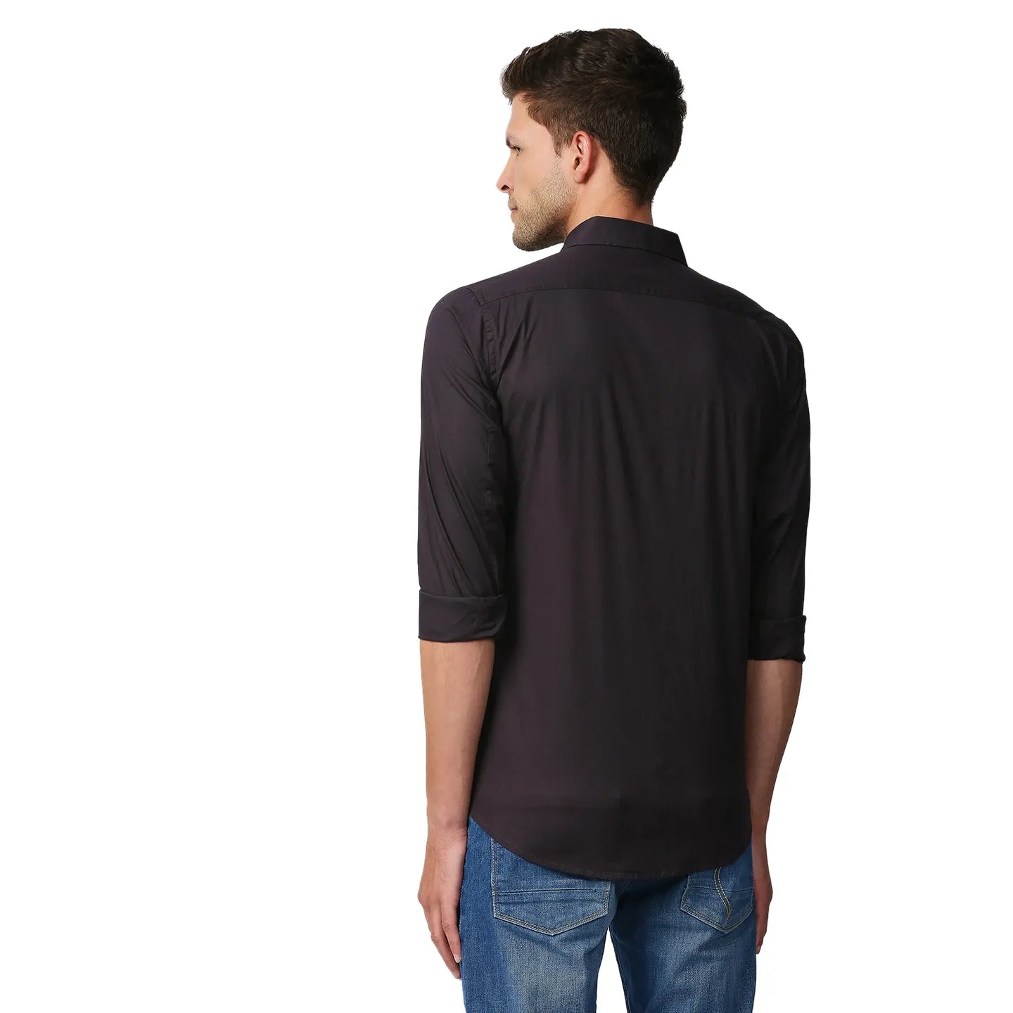 Grey Super Slim Fit Regular Collar Long Sleeves Men's Shirt by Being Human Clothing