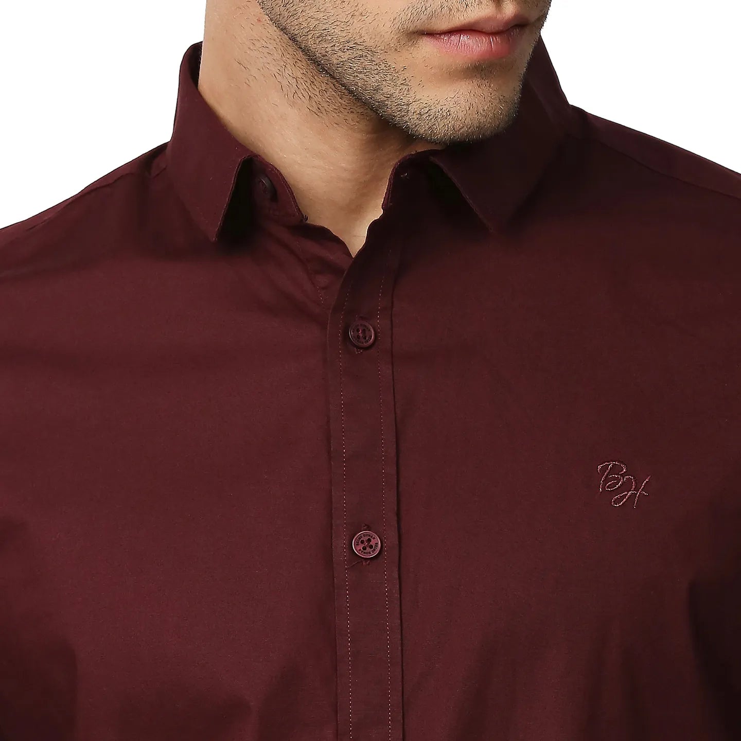 Red Super Slim Fit Regular Collar Long Sleeves Men's Shirt by Being Human Clothing