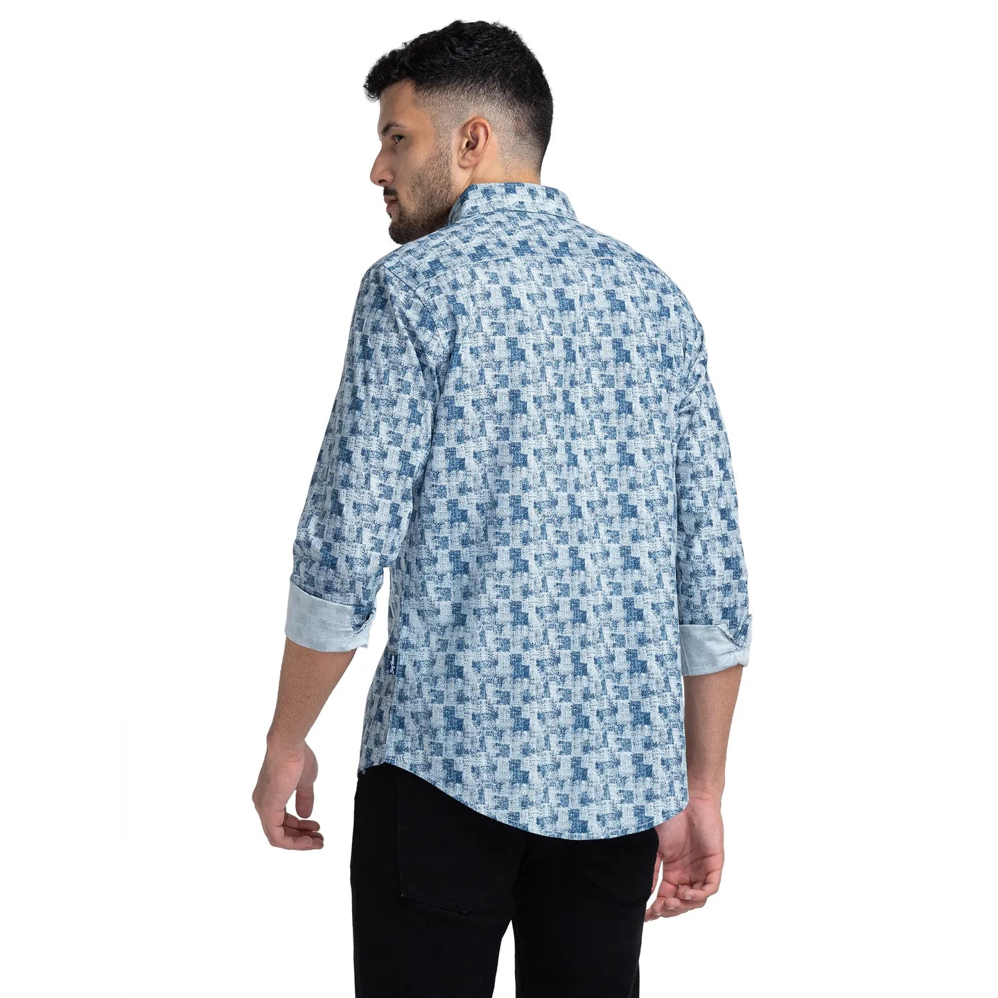 Being Human Clothing Men Slim Fit Collared Shirts-Blue