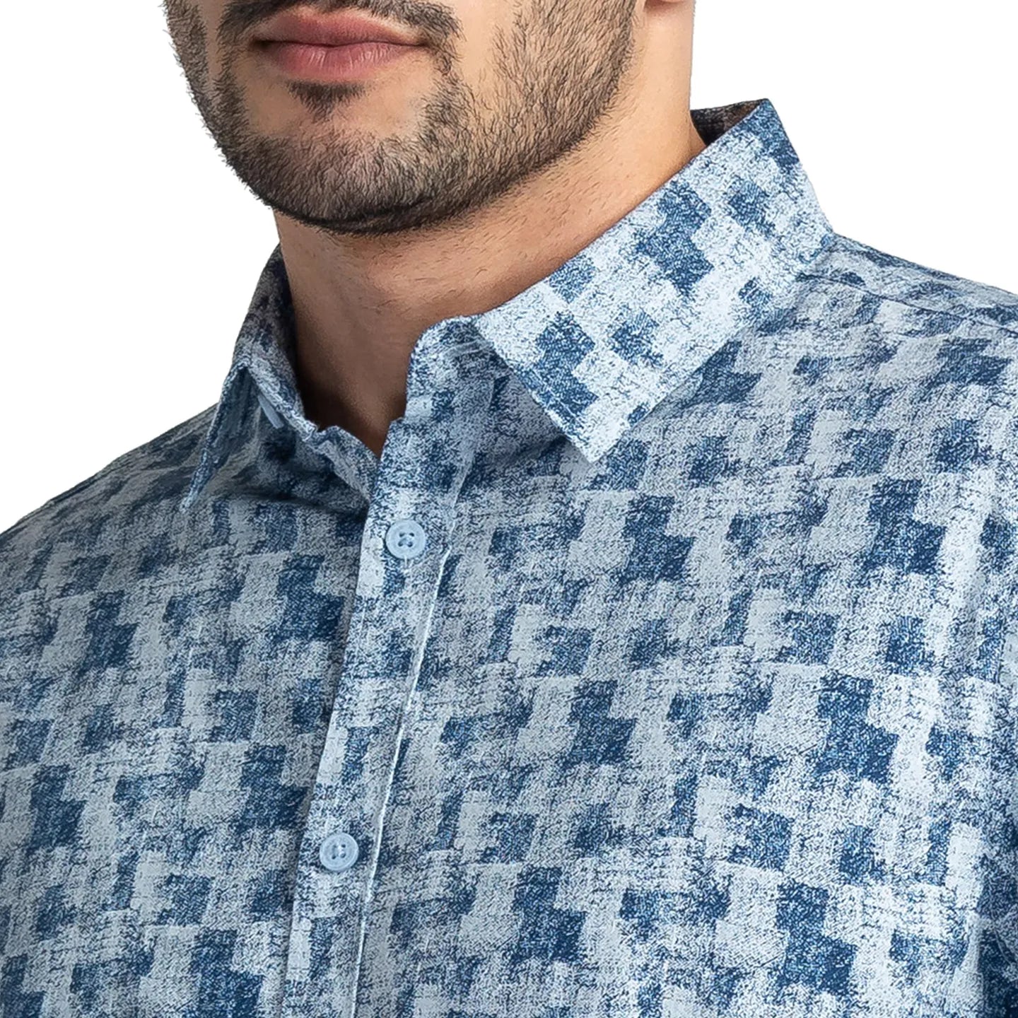 Being Human Clothing Men Slim Fit Collared Shirts-Blue