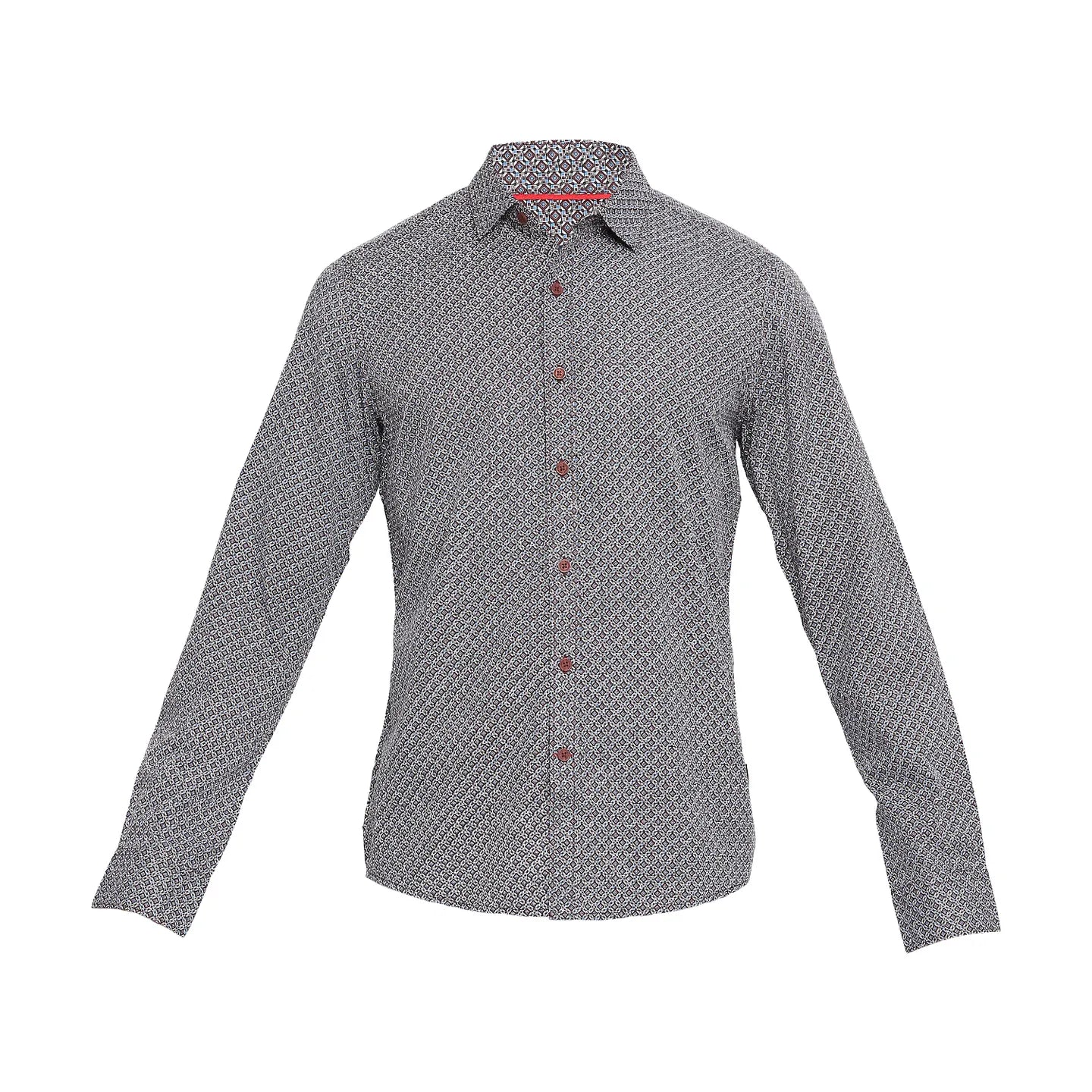 White Slim Straight Fit Regular Collar Long Sleeves Cotton Men's Shirt by Being Human Clothing