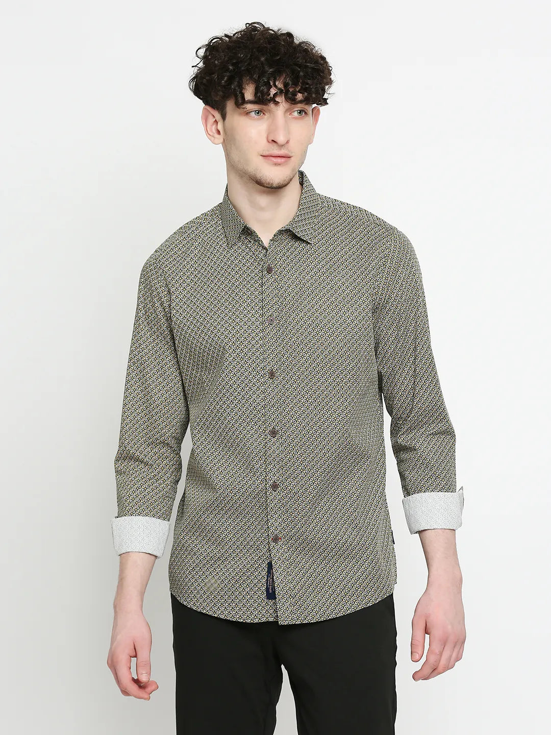 White Slim Fit Regular Collar Men's Shirt by Being Human Clothing