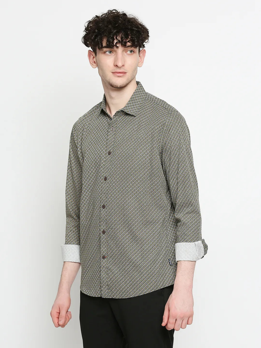 White Slim Fit Regular Collar Men's Shirt by Being Human Clothing