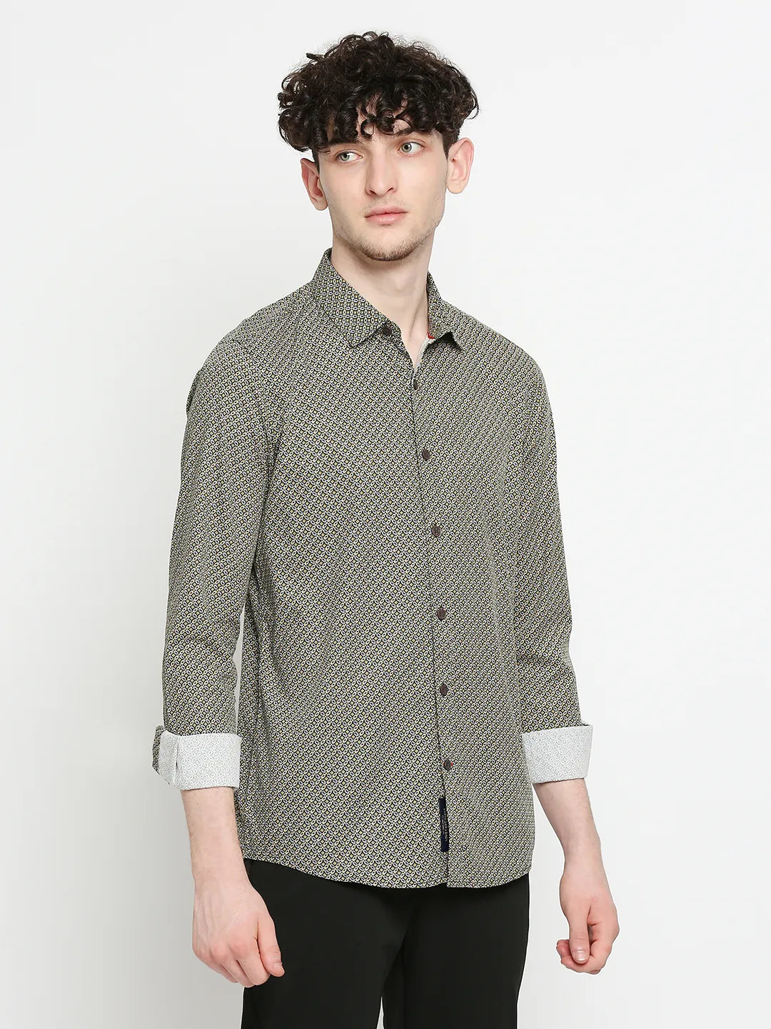 White Slim Fit Regular Collar Men's Shirt by Being Human Clothing