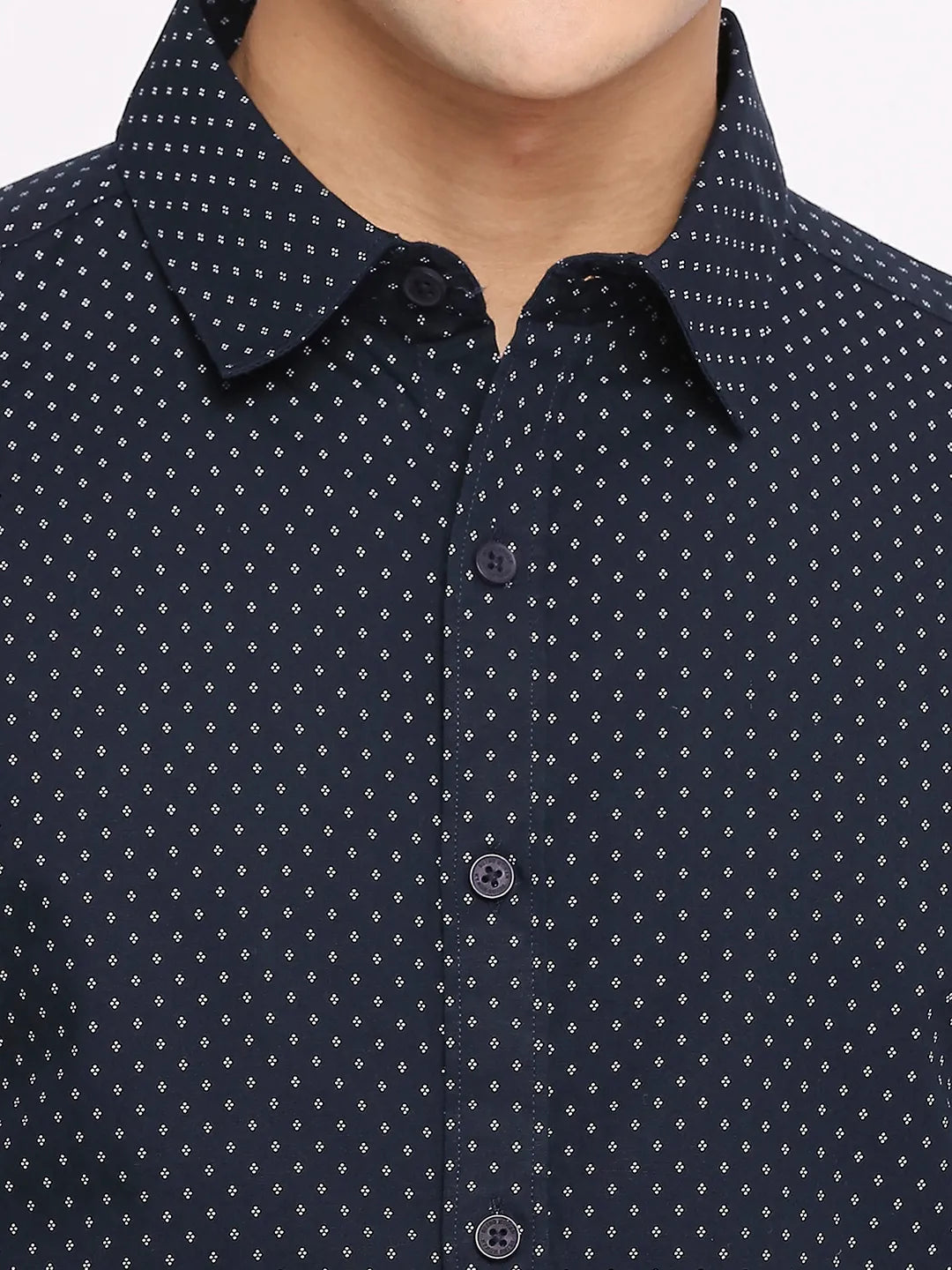 Blue Slim Straight Fit Regular Collar Long Sleeves Men's Shirt by Being Human Clothing