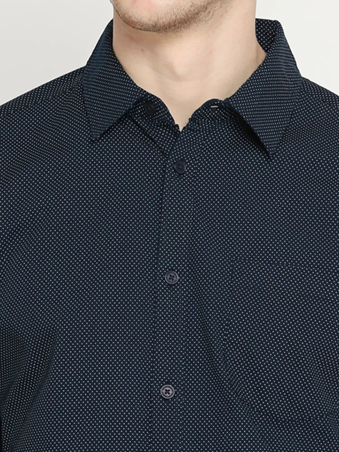 Blue Slim Straight Fit Regular Collar Long Sleeves Men's Shirt by Being Human Clothing