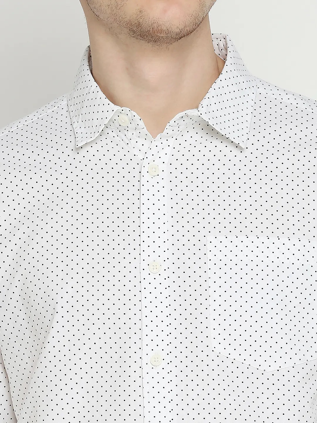 White Slim Straight Fit Regular Collar Long Sleeves Men's Shirt by Being Human Clothing