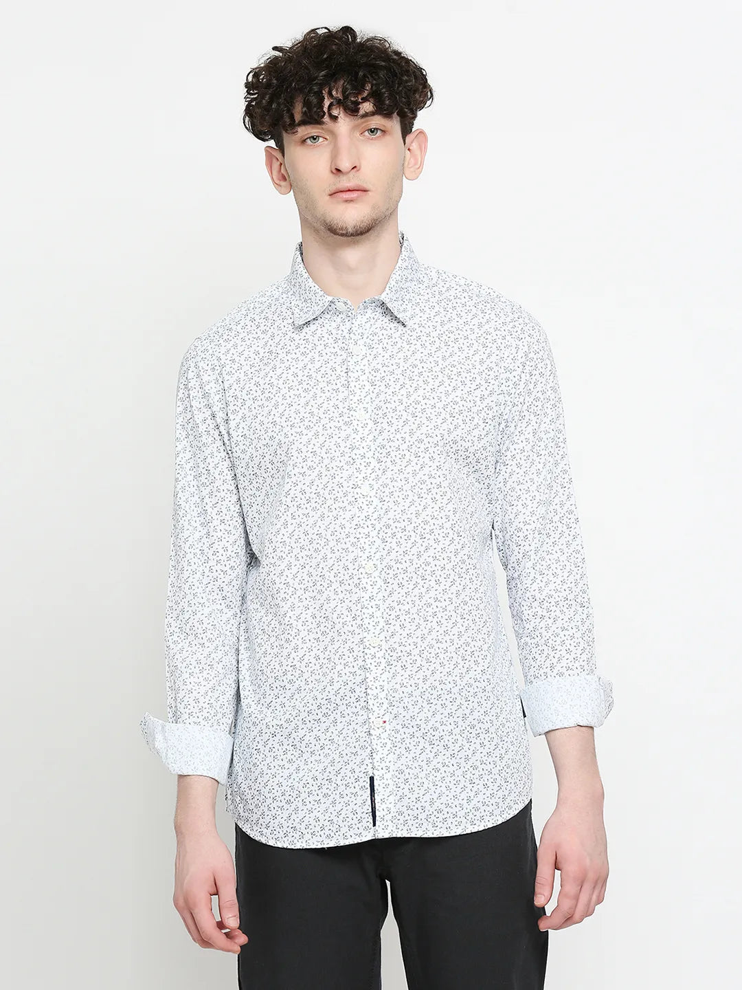 White Slim Fit Regular Collar Men's Shirt by Being Human Clothing