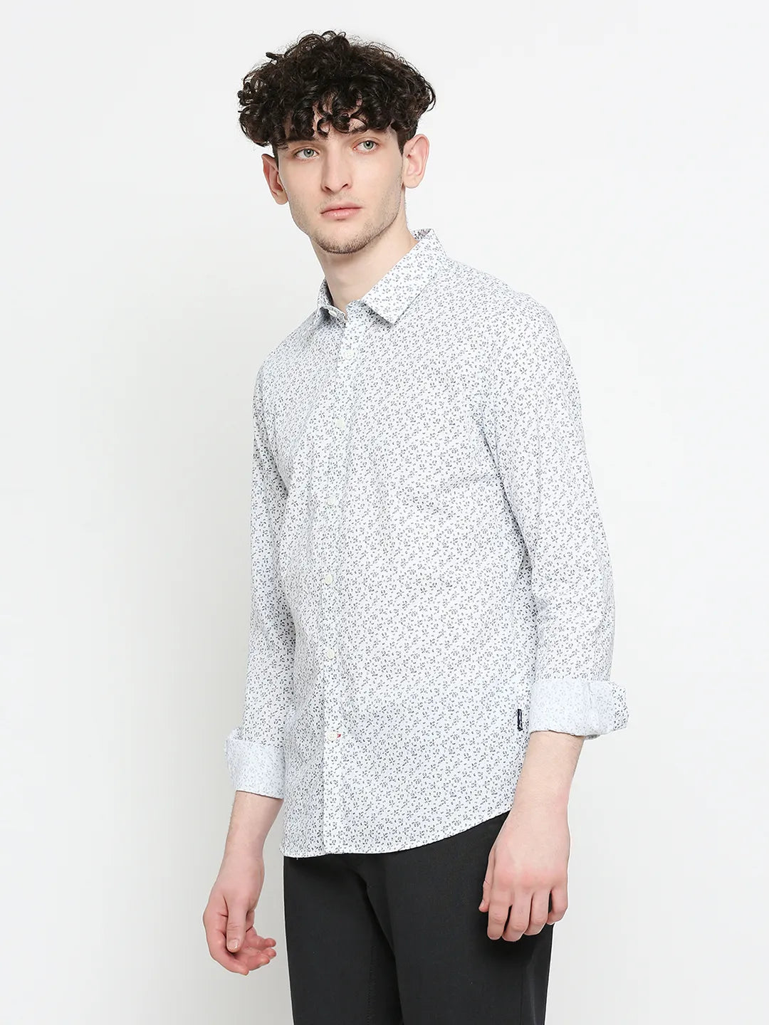 White Slim Fit Regular Collar Men's Shirt by Being Human Clothing