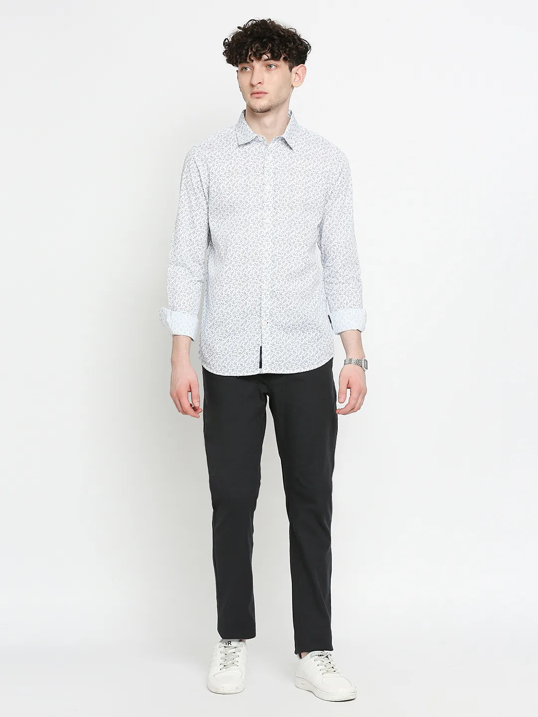 White Slim Fit Regular Collar Men's Shirt by Being Human Clothing