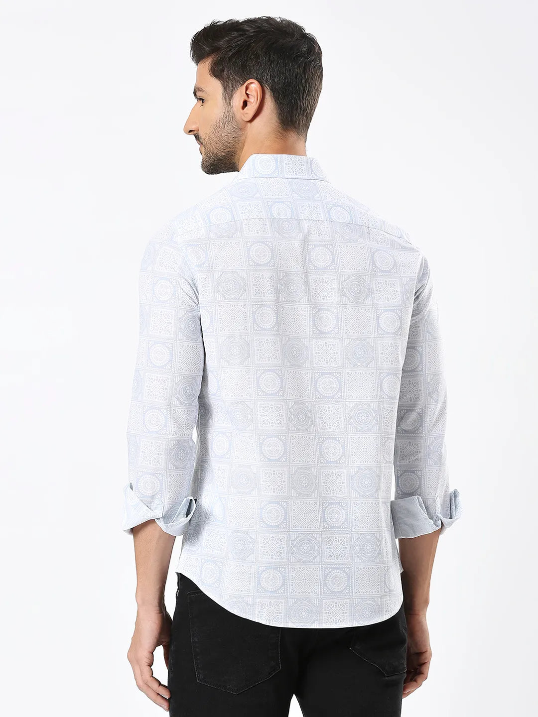 White Slim Fit Regular Collar Men's Shirt by Being Human Clothing