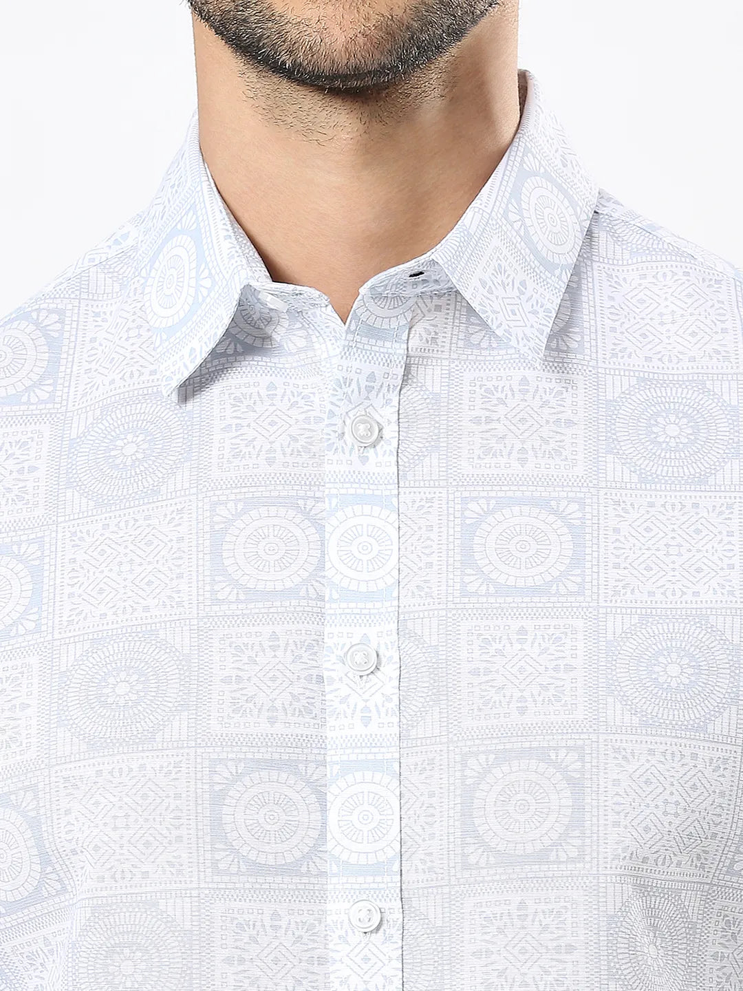 White Slim Fit Regular Collar Men's Shirt by Being Human Clothing