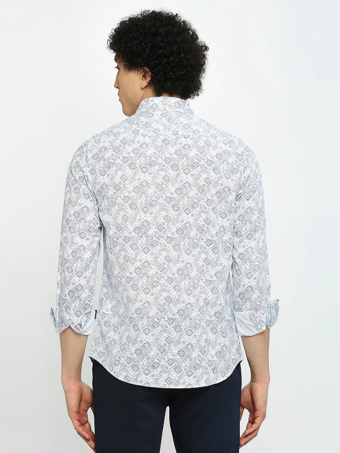 White Slim Fit Regular Collar Men's Shirt by Being Human Clothing