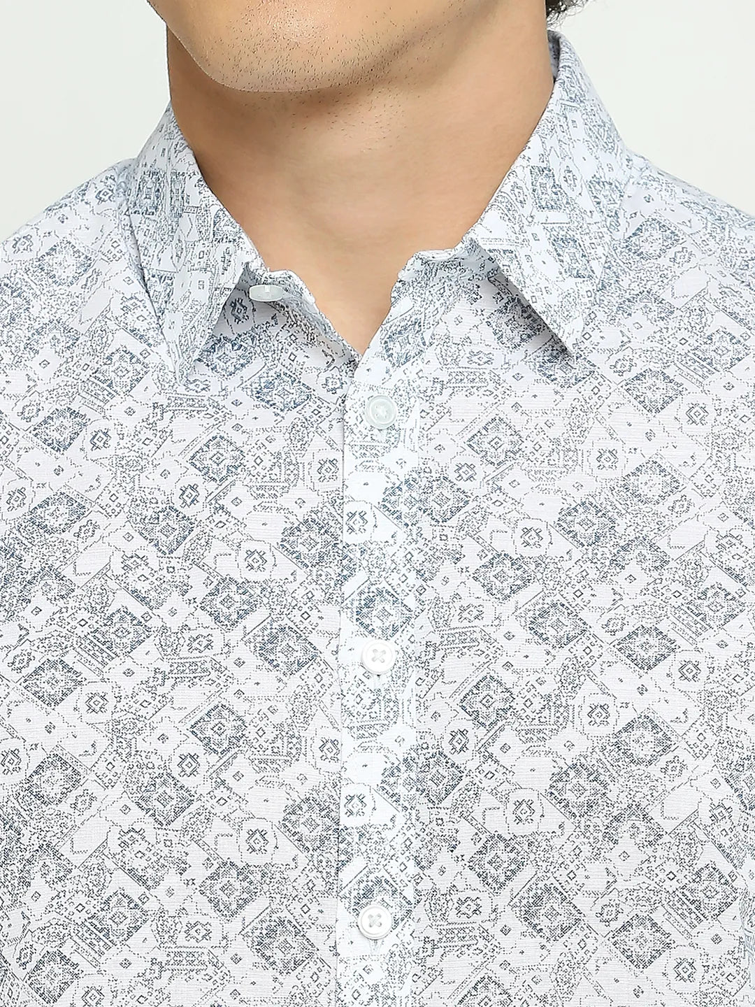 White Slim Fit Regular Collar Men's Shirt by Being Human Clothing