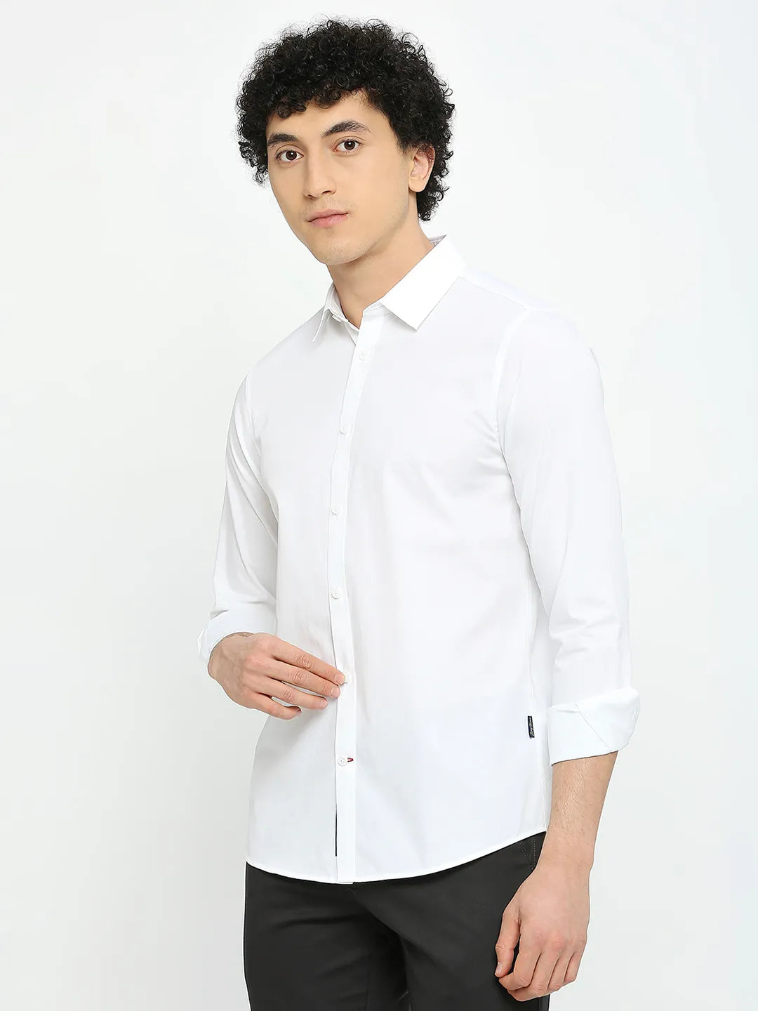 Being Human Clothing Men Slim Fit Shirts-White