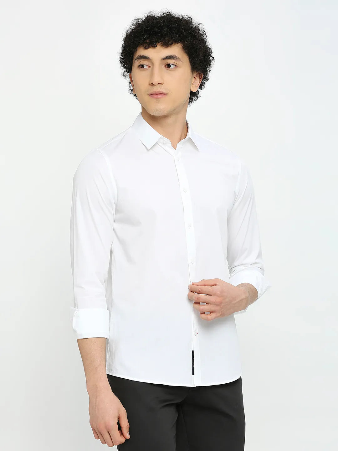 Being Human Clothing Men Slim Fit Shirts-White