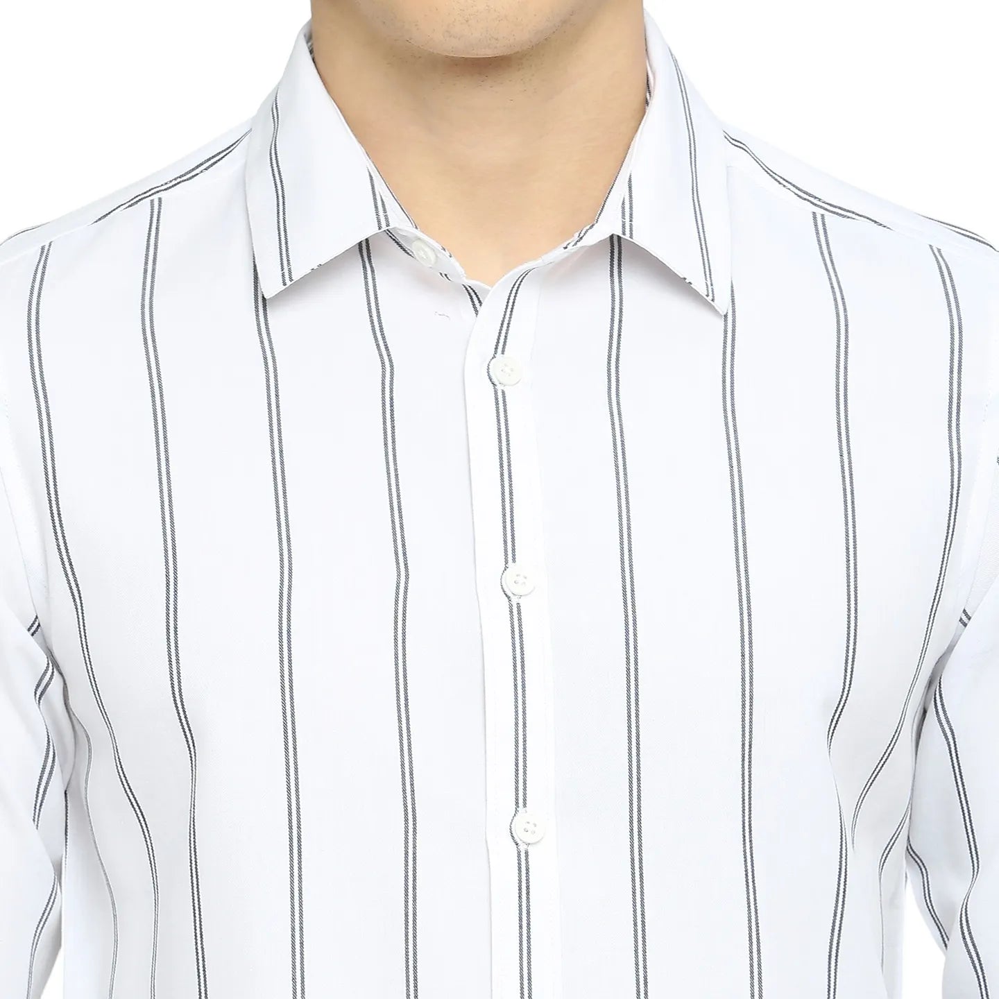 White Slim Straight Fit Regular Collar Long Sleeves Men's Shirt by Being Human Clothing