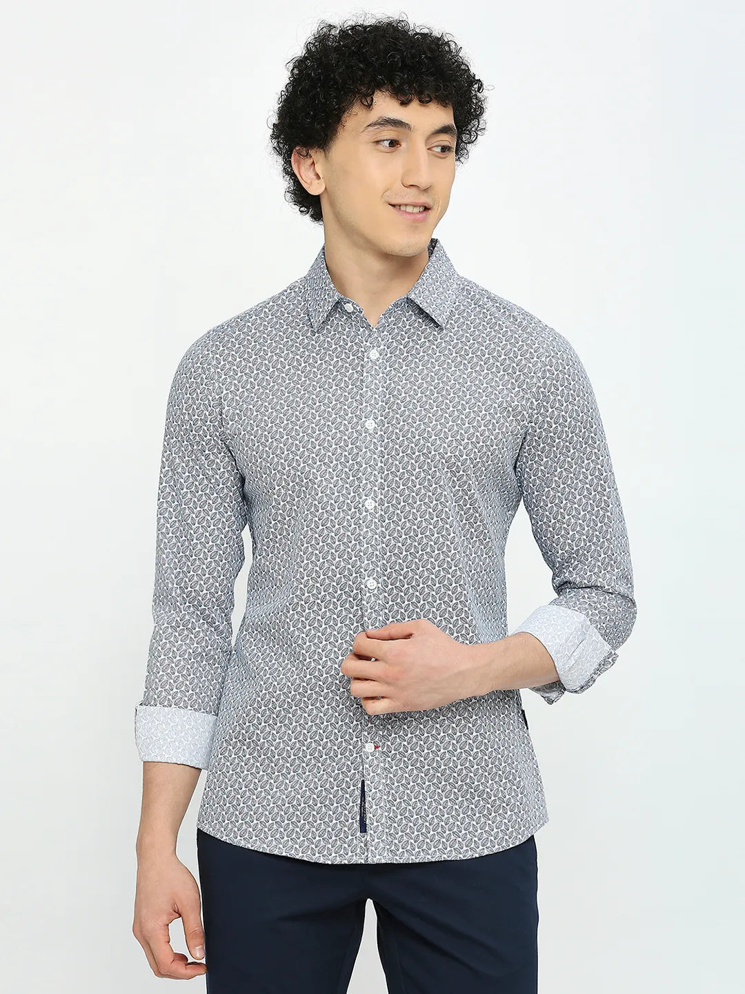 White Slim Fit Regular Collar Men's Shirt by Being Human Clothing