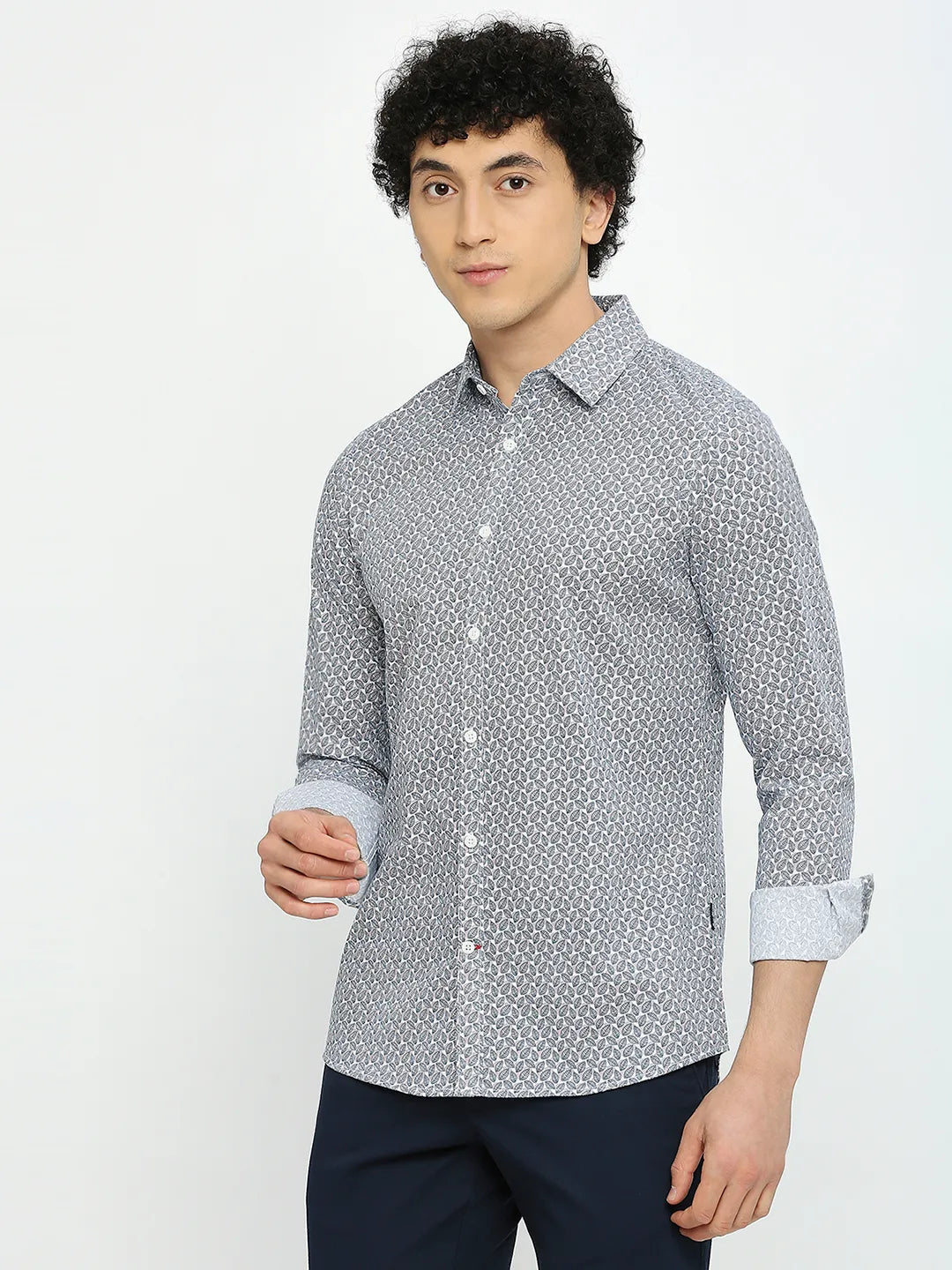 White Slim Fit Regular Collar Men's Shirt by Being Human Clothing