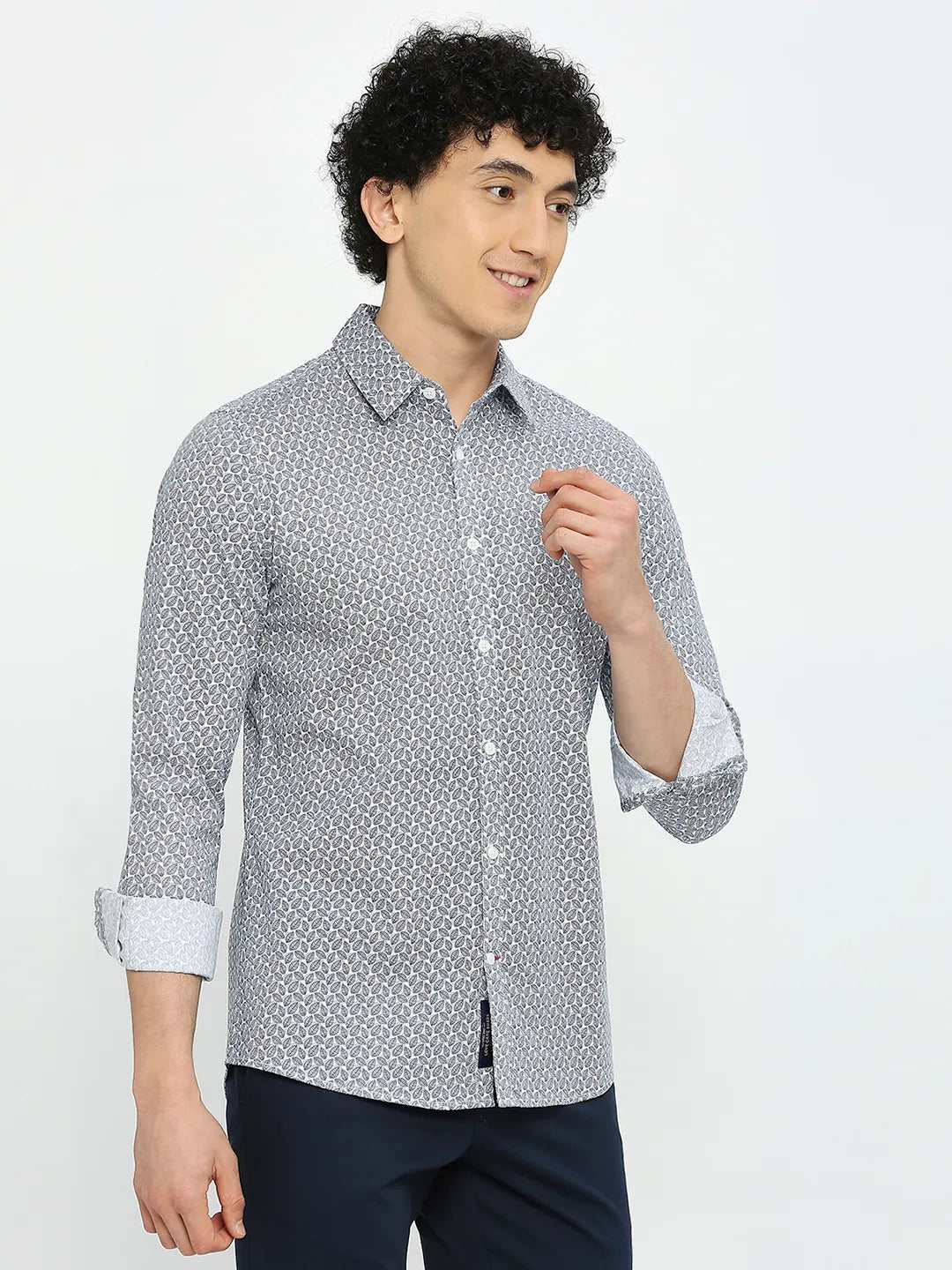 White Slim Fit Regular Collar Men's Shirt by Being Human Clothing