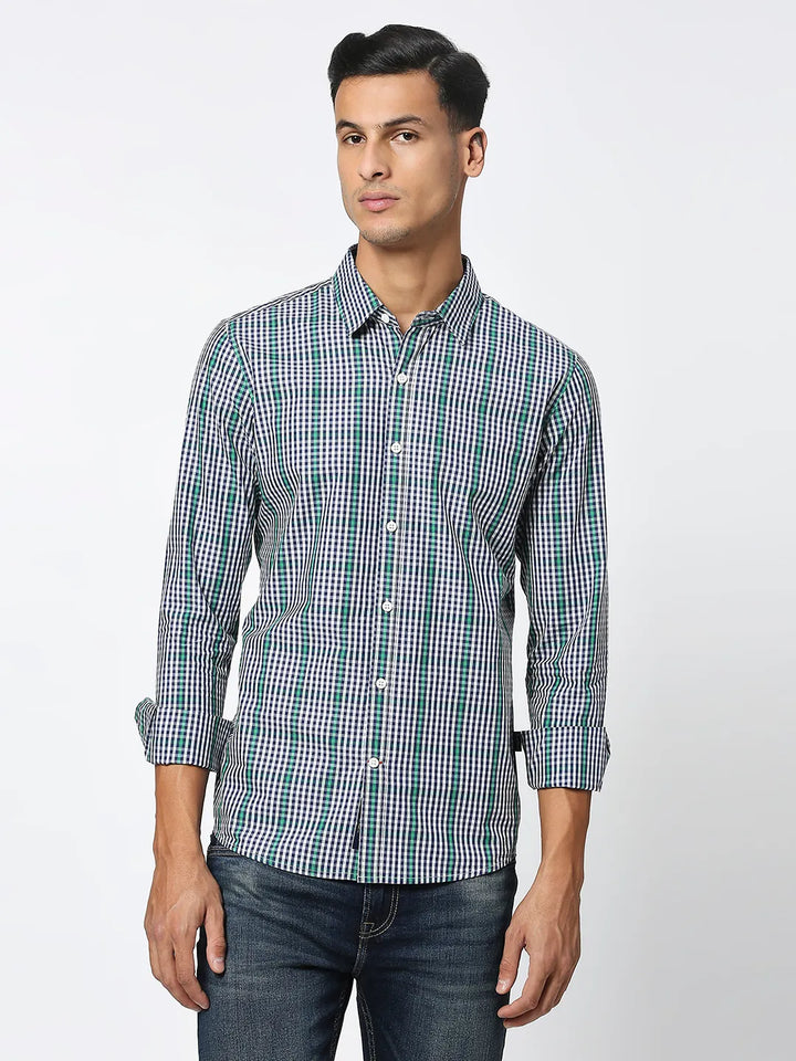 White Slim Fit Regular Collar Men's Shirt by Being Human Clothing