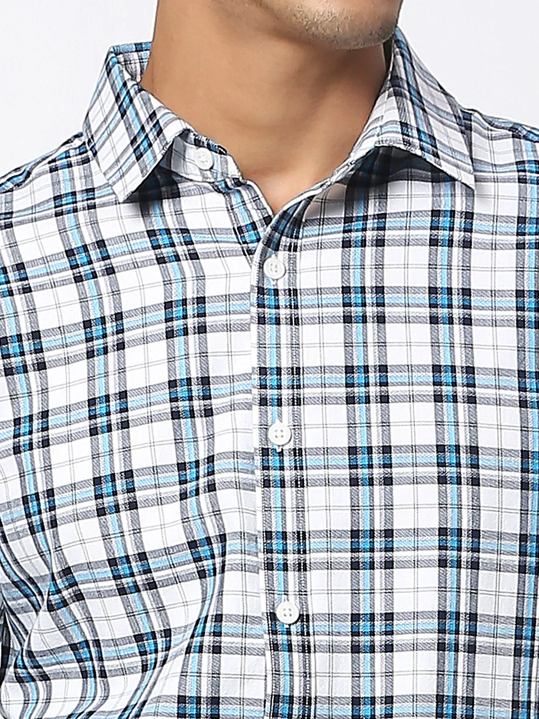 White Slim Fit Regular Collar Men's Shirt by Being Human Clothing