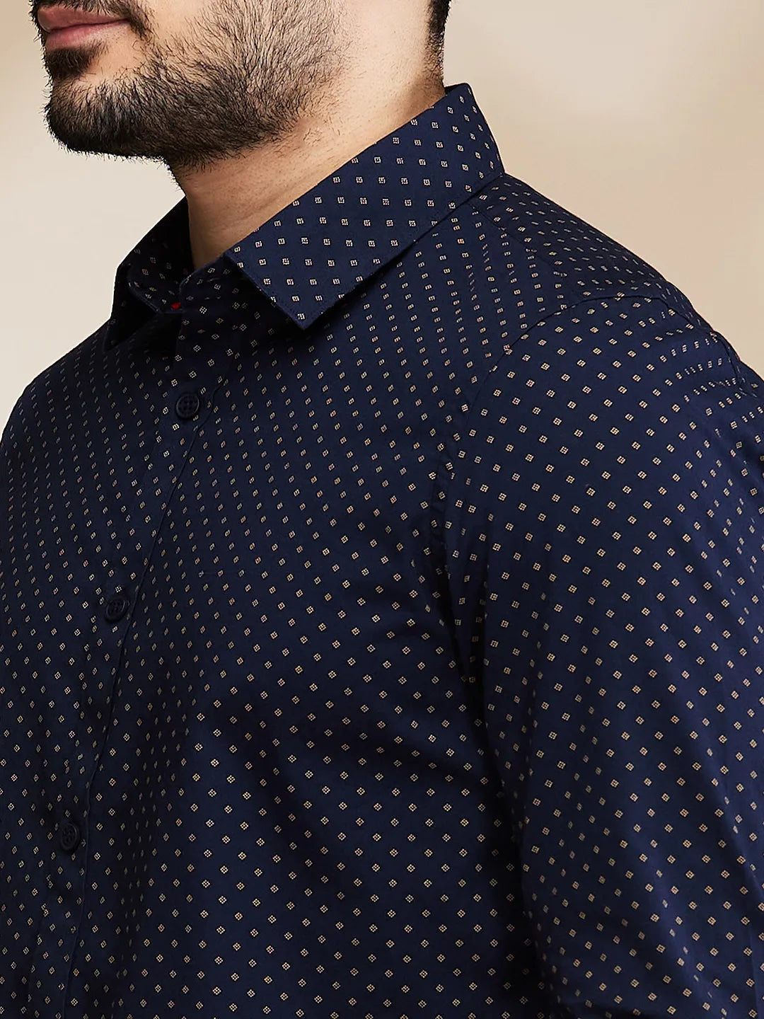 Blue Slim Straight Fit Regular Collar Long Sleeves Men's Shirt by Being Human Clothing