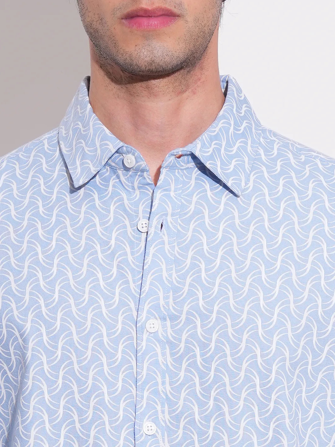 Blue Slim Fit Regular Collar Men's Shirt by Being Human Clothing