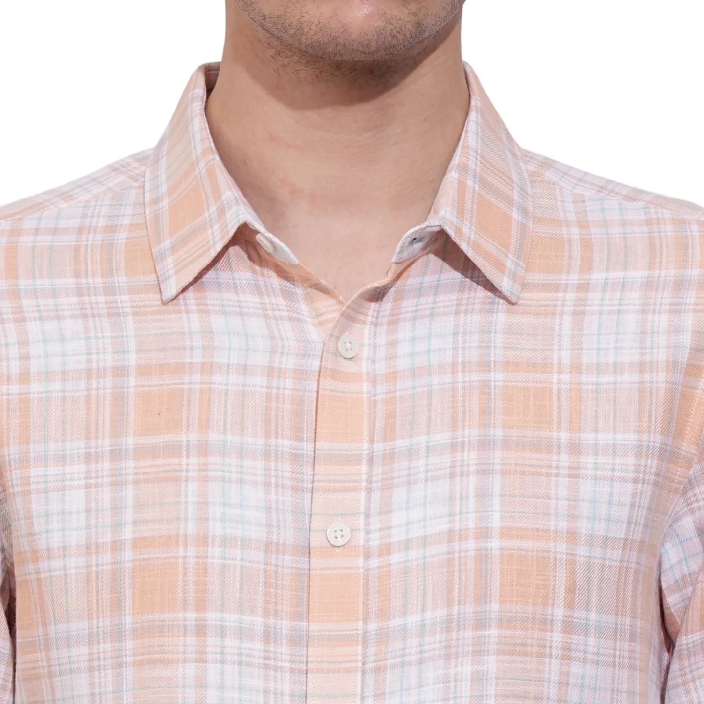 Orange Slim Straight Fit Regular Collar Long Sleeves Men's Shirt by Being Human Clothing