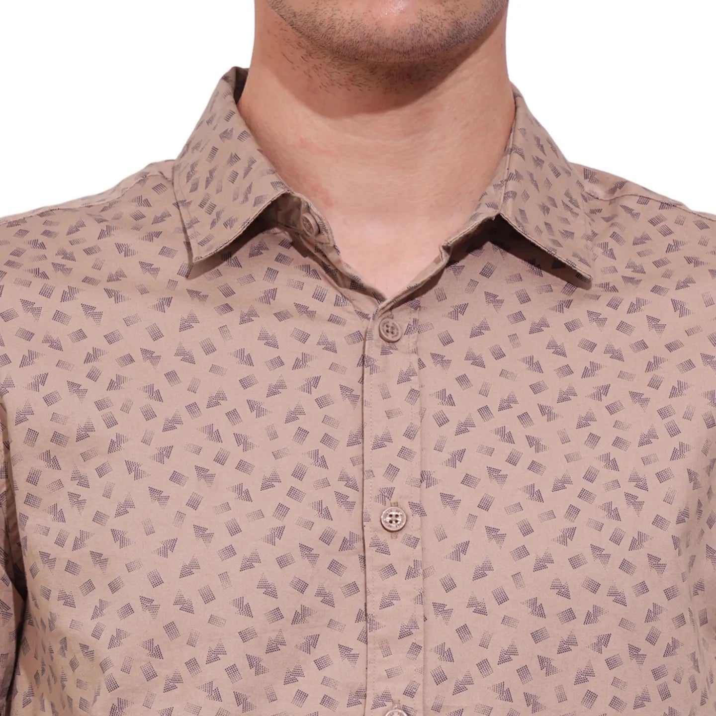 Brown Slim Straight Fit Regular Collar Long Sleeves Men's Shirt by Being Human Clothing