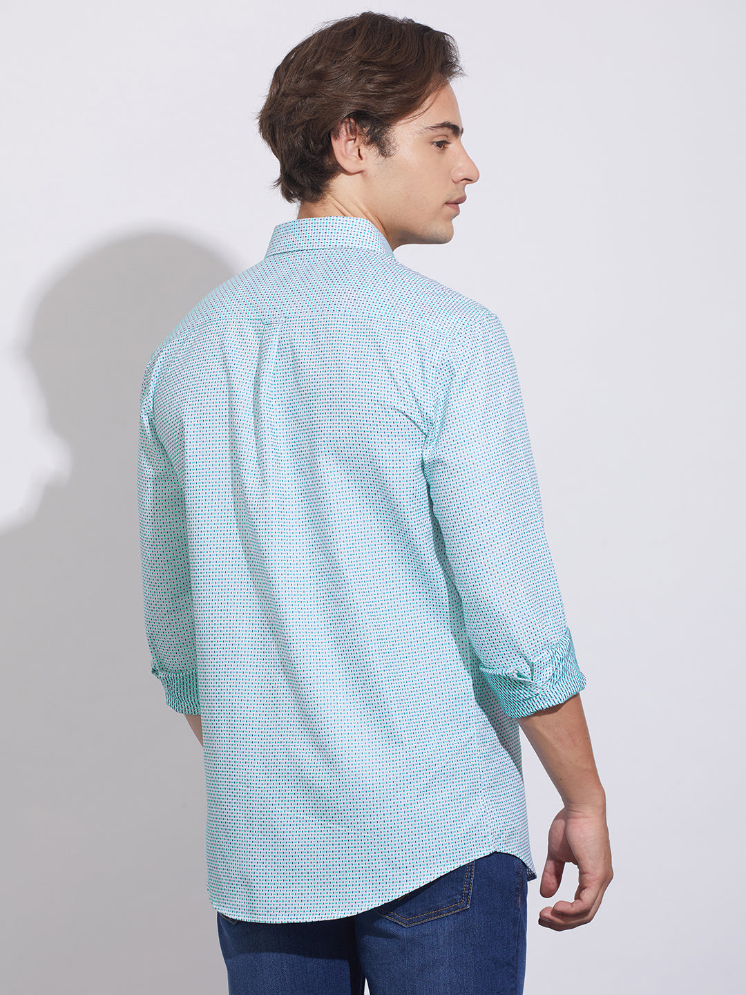 Blue Moderno Fit Regular Collar Shirt for Men by Being Human Clothing