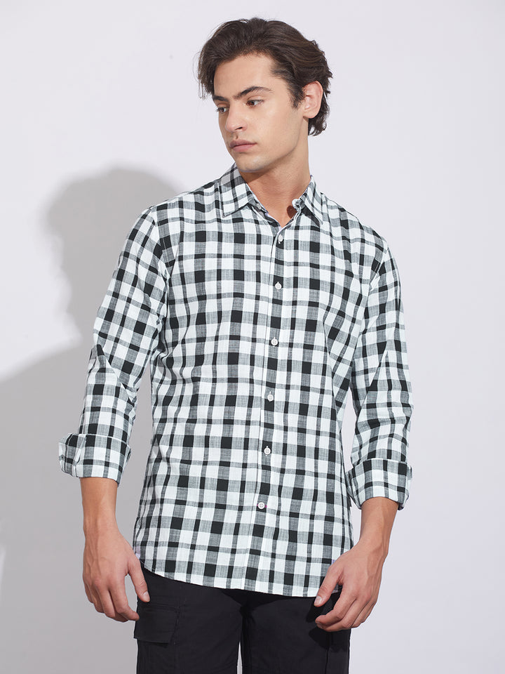 Black Moderno Fit Regular Collar Men's Shirt by Being Human Clothing