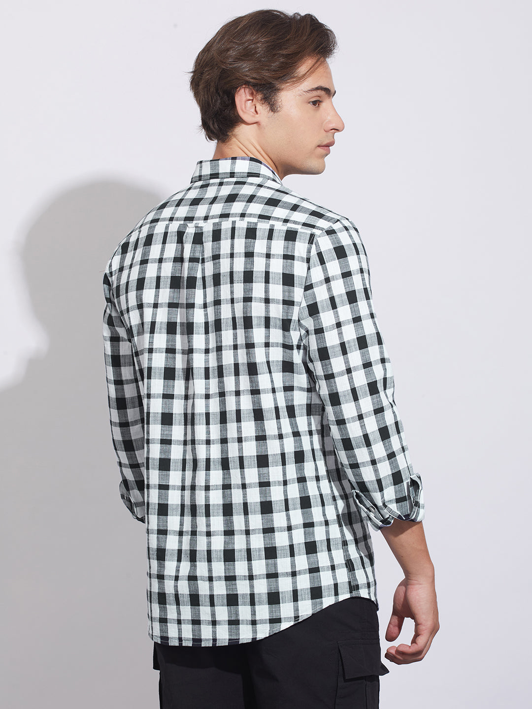 Black Moderno Fit Regular Collar Men's Shirt by Being Human Clothing