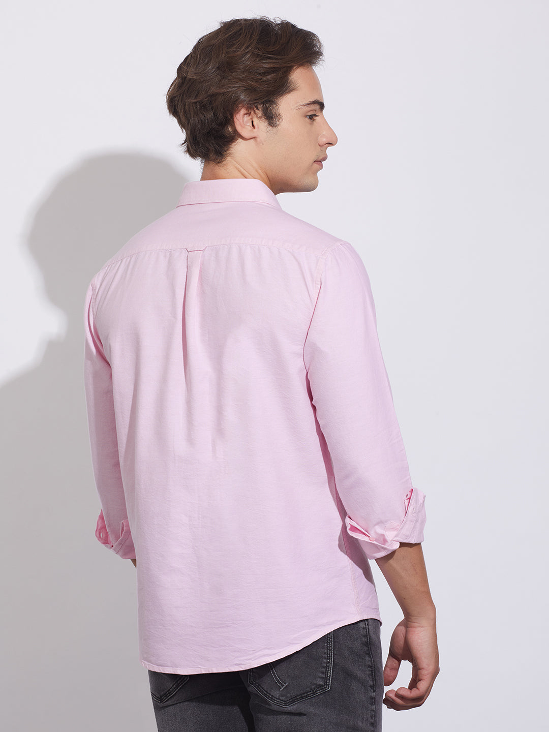 Pink Moderno Fit Regular Collar Shirt for Men by Being Human Clothing