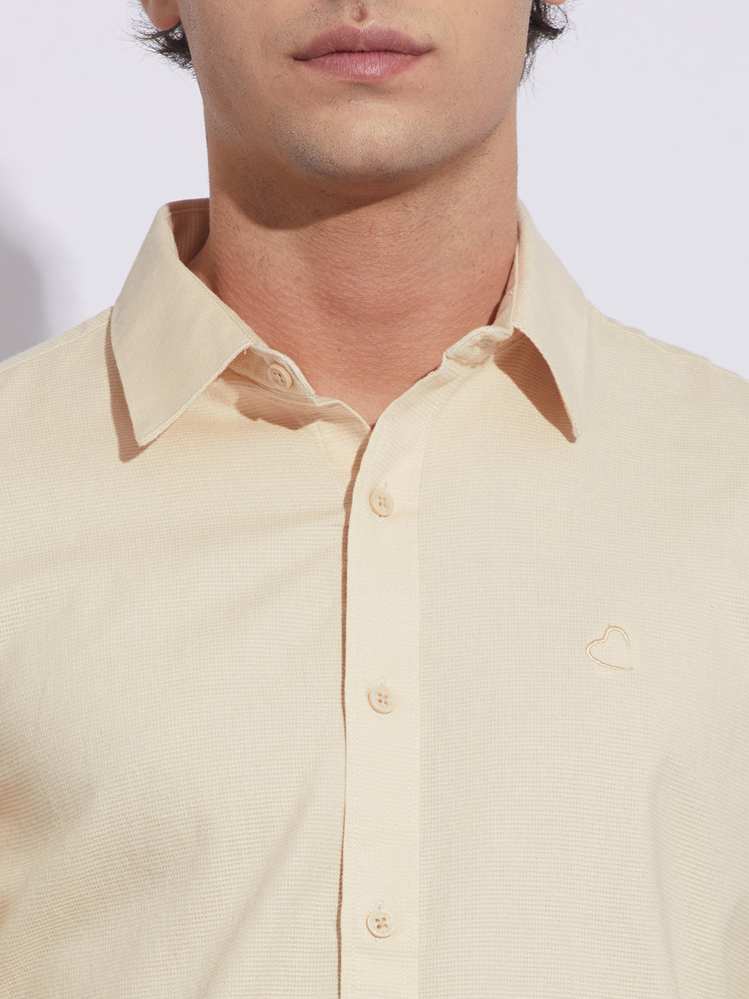 Beige Moderno Fit Regular Collar Shirt for Men by Being Human Clothing