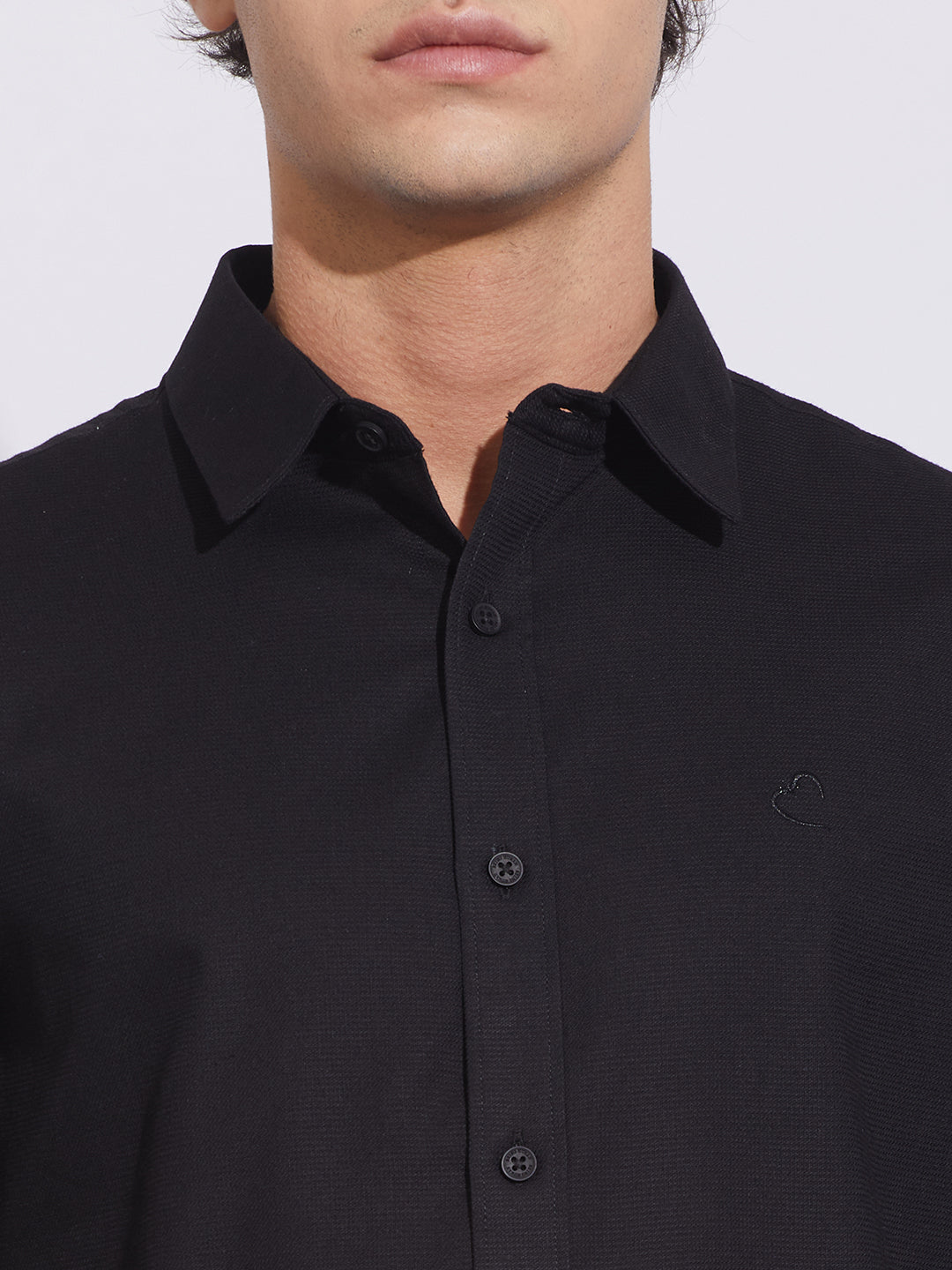 Black Moderno Fit Regular Collar Shirt for Men by Being Human Clothing