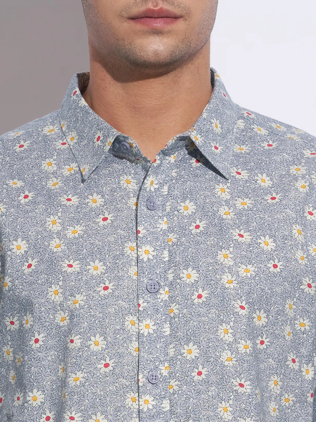 Purple Moderno Fit Regular Collar Long Sleeves Cotton Men's Shirt by Being Human Clothing