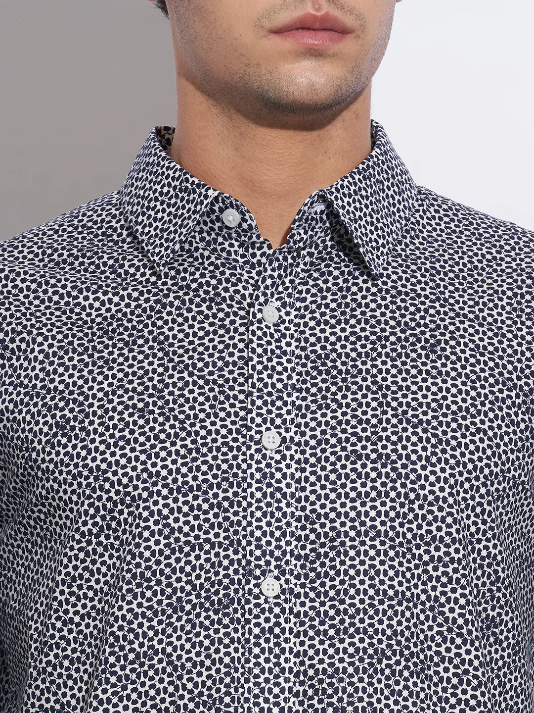 Beige Moderno Fit Regular Collar Long Sleeves Cotton Men's Shirt by Being Human Clothing