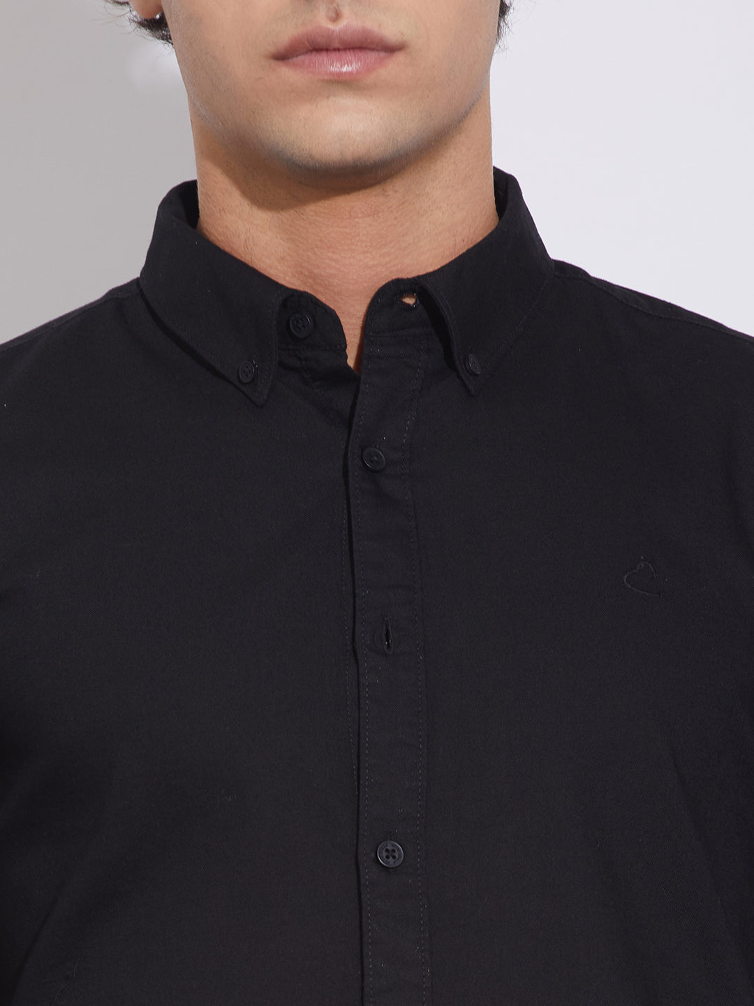 Black Moderno Fit Regular Collar Shirt for Men by Being Human Clothing