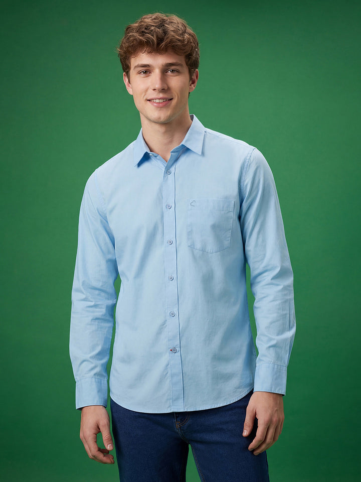 Blue Moderno Fit Long Sleeves Men's Shirt