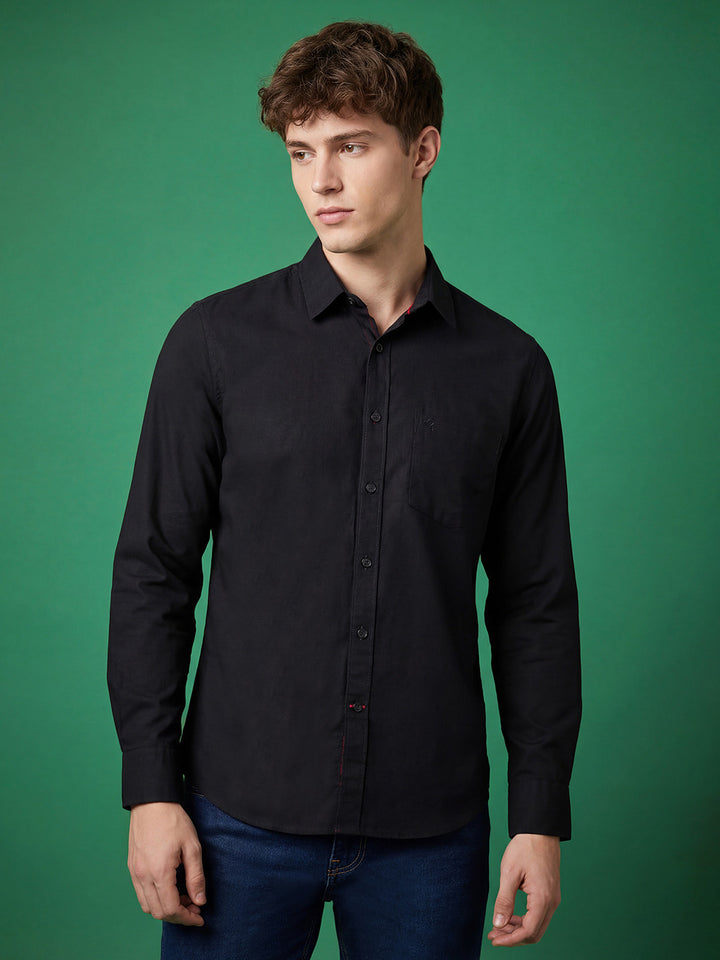 Black Moderno Fit Long Sleeves Men's Shirt