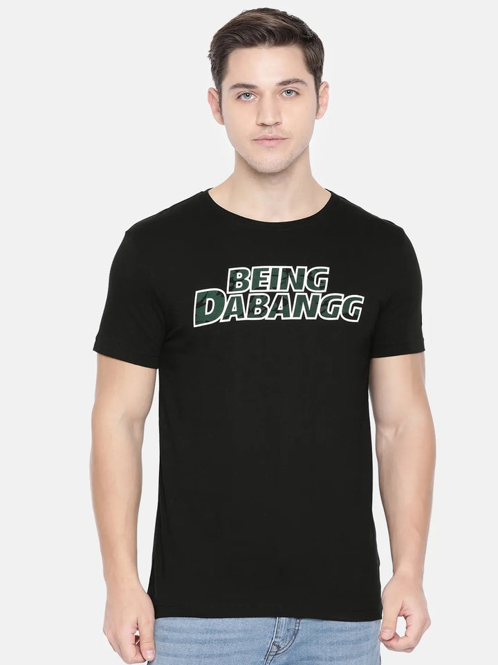 Black Regular Fit Men's Short Sleeves T-Shirt by Being Human Clothing