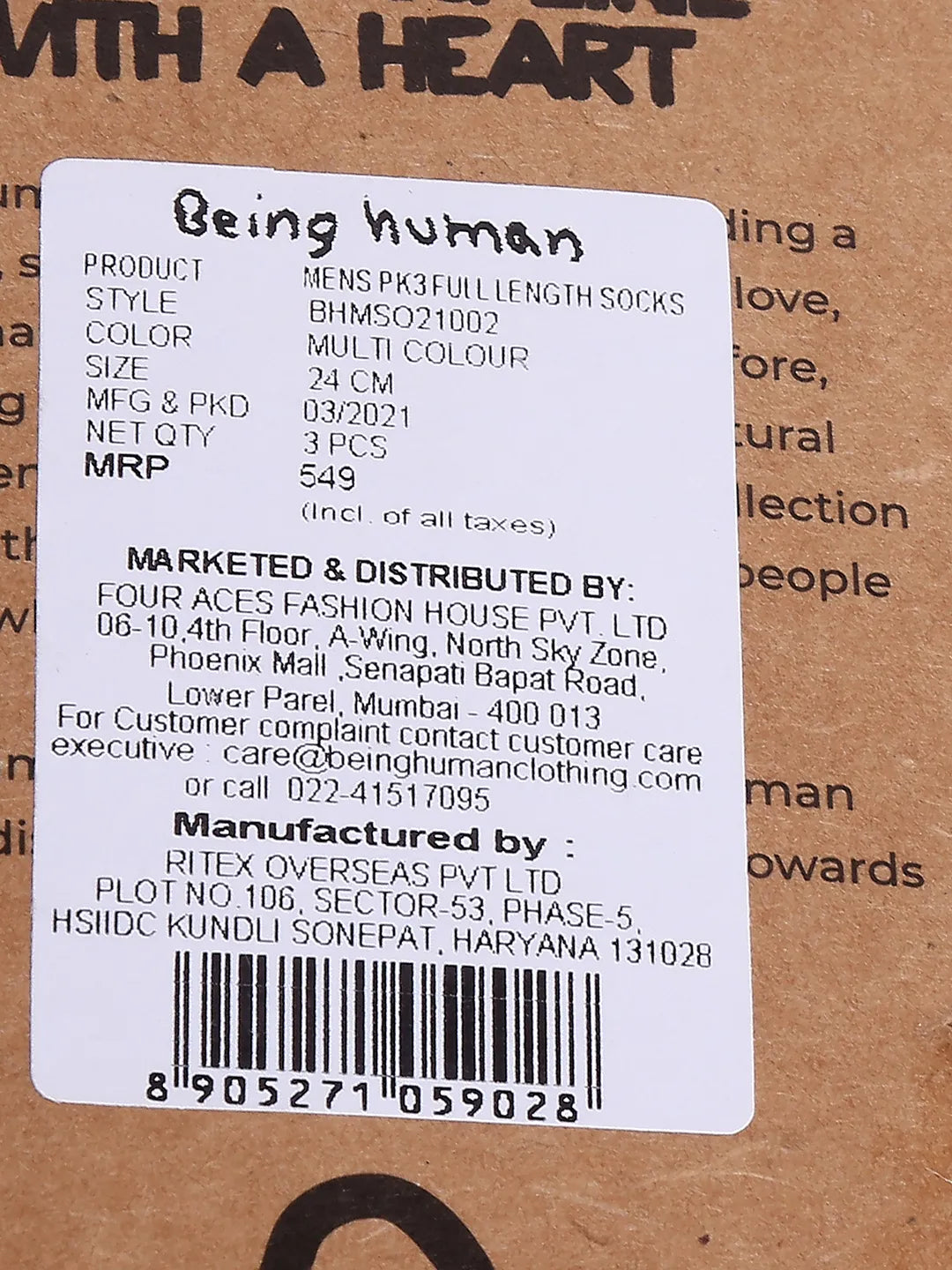 Being Human Clothing Men Multicolor Socks