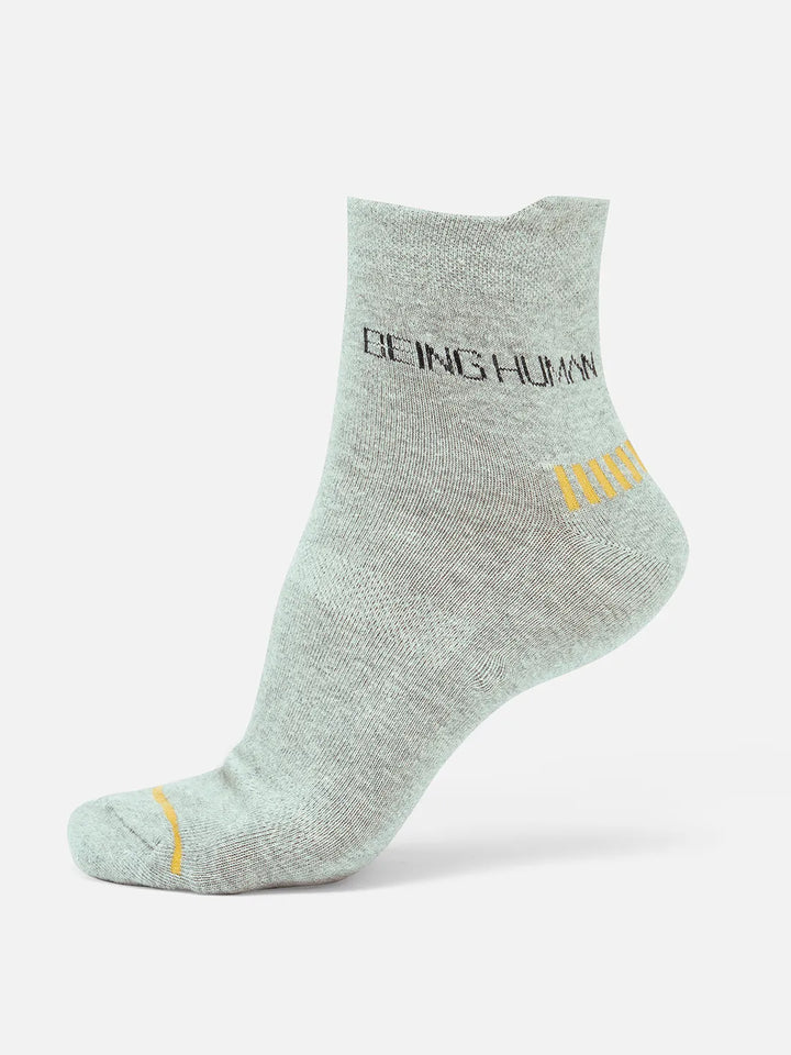Grey Cotton Blend Men's Socks by Being Human Clothing