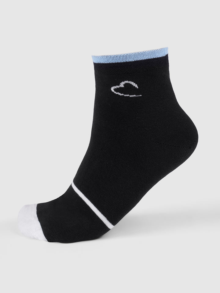 Black & White Solid Ankle Length Men's Socks by Being Human Clothing