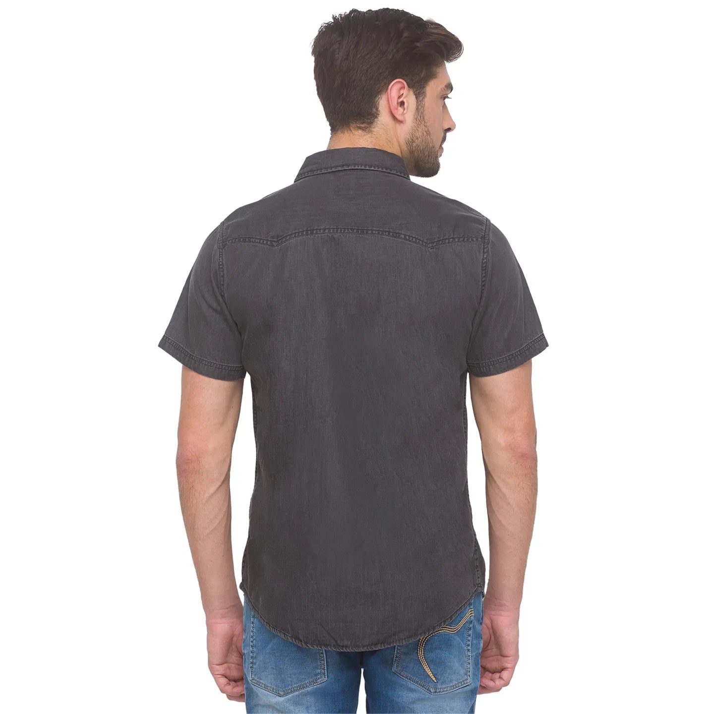 Being Human Clothing Men Slim Fit Collared Shirts-Grey