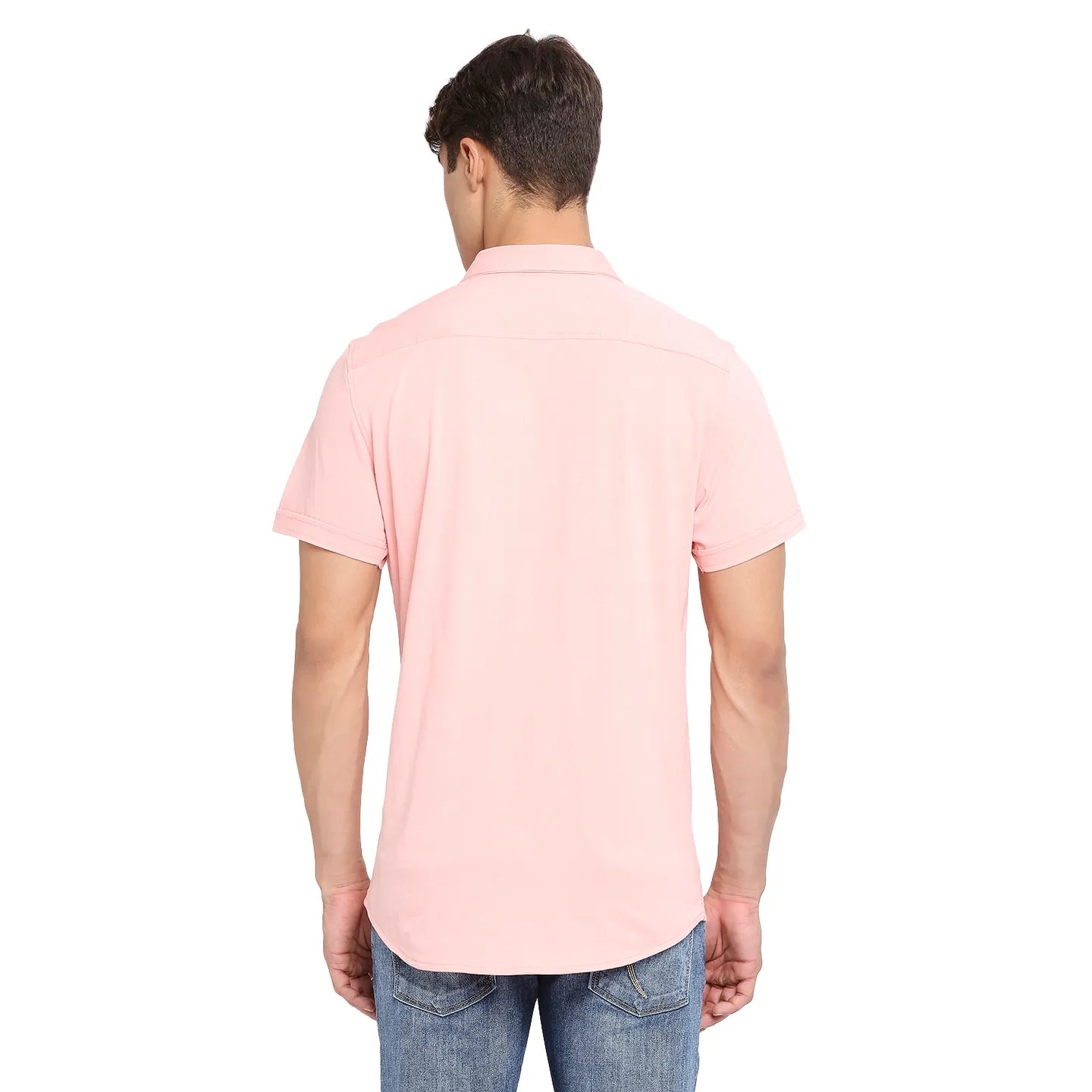 Dusty Pink Slim Fit Regular Collar Men's Shirt by Being Human Clothing