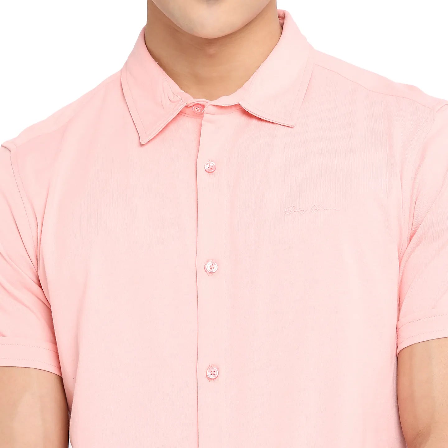 Dusty Pink Slim Fit Regular Collar Men's Shirt by Being Human Clothing