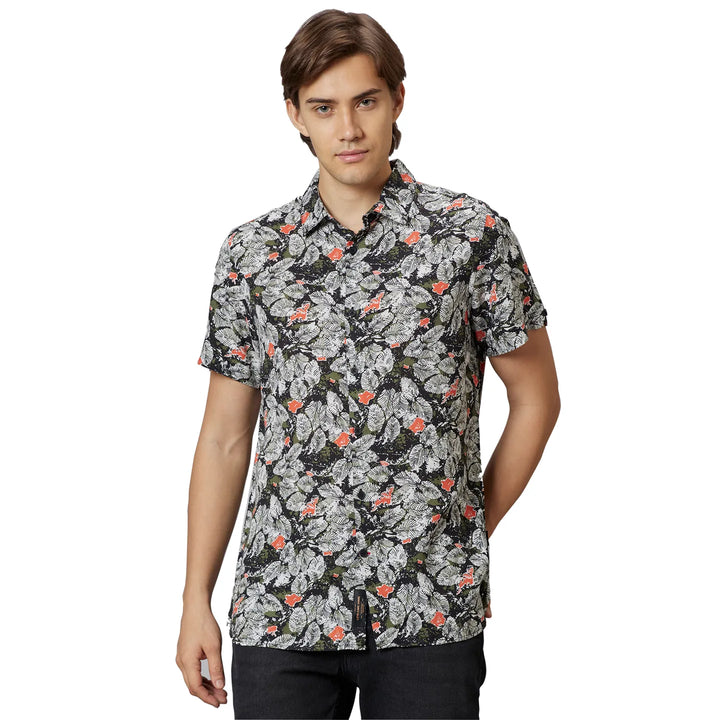 White Slim Fit Regular Collar Men's Shirt by Being Human Clothing