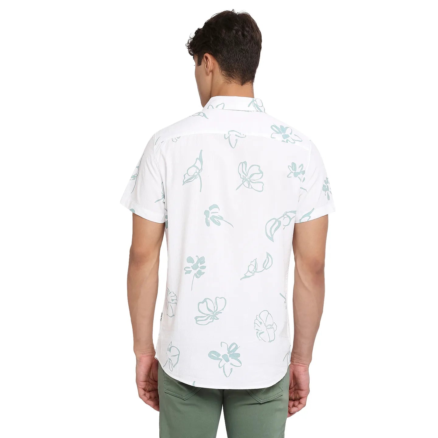 White Slim Straight Fit Polo Neck Short Sleeves Cotton Men's Shirt by Being Human Clothing